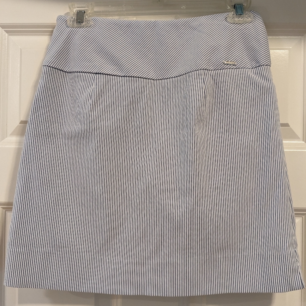 S.C.& Co Blue and White Striped Skort with Pockets